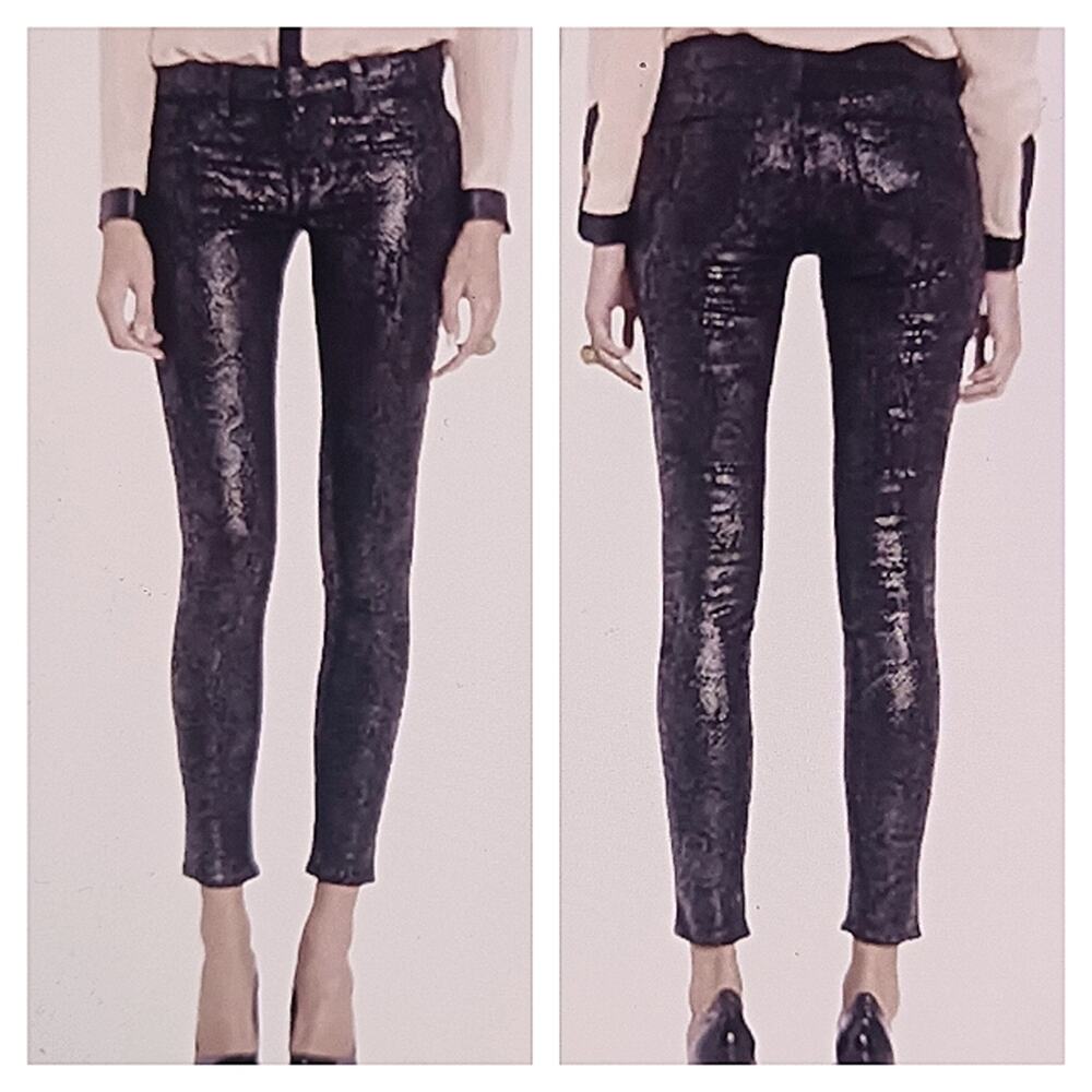 J Brand Shinny Boa Leggings EUC $228 Size 25   J365